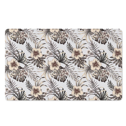 Vintage Hibiscus Plumeria Pattern Print Polyester Doormat