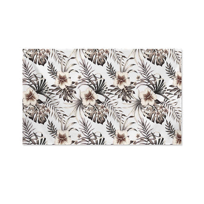 Vintage Hibiscus Plumeria Pattern Print Polyester Flag
