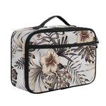 Vintage Hibiscus Plumeria Pattern Print Portable Lunch Bag