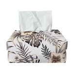 Vintage Hibiscus Plumeria Pattern Print Rectangle Tissue Box Cover