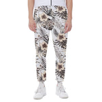 Vintage Hibiscus Plumeria Pattern Print Scuba Joggers