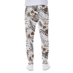 Vintage Hibiscus Plumeria Pattern Print Scuba Joggers