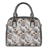 Vintage Hibiscus Plumeria Pattern Print Shoulder Handbag