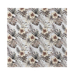 Vintage Hibiscus Plumeria Pattern Print Silk Bandana