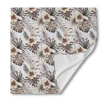 Vintage Hibiscus Plumeria Pattern Print Silk Bandana