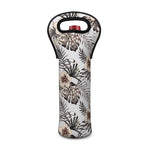 Vintage Hibiscus Plumeria Pattern Print Single Neoprene Wine Tote