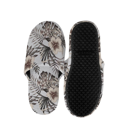 Vintage Hibiscus Plumeria Pattern Print Slippers