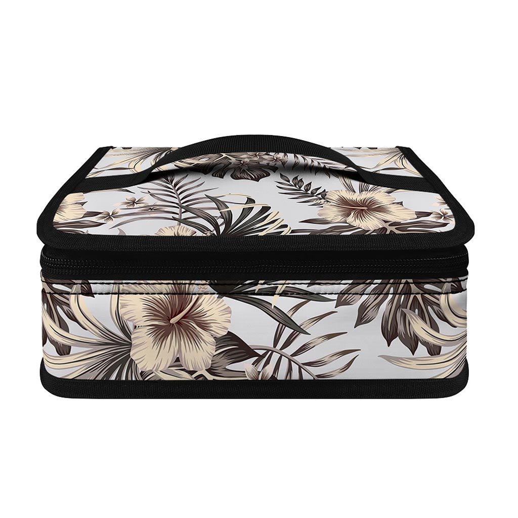 Vintage Hibiscus Plumeria Pattern Print Small Lunch Bag