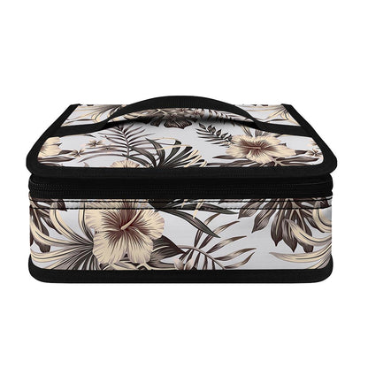 Vintage Hibiscus Plumeria Pattern Print Small Lunch Bag