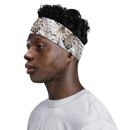 Vintage Hibiscus Plumeria Pattern Print Sports Headband