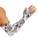 Vintage Hibiscus Plumeria Pattern Print Sun Protection Arm Sleeves
