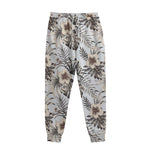 Vintage Hibiscus Plumeria Pattern Print Sweatpants