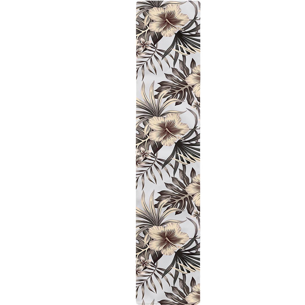 Vintage Hibiscus Plumeria Pattern Print Table Runner