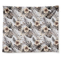 Vintage Hibiscus Plumeria Pattern Print Tapestry