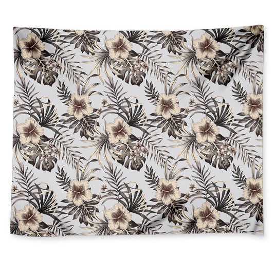 Vintage Hibiscus Plumeria Pattern Print Tapestry