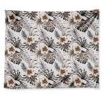 Vintage Hibiscus Plumeria Pattern Print Tapestry