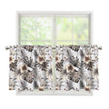 Vintage Hibiscus Plumeria Pattern Print Tier Curtains