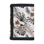 Vintage Hibiscus Plumeria Pattern Print Trifold Wallet