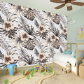 Vintage Hibiscus Plumeria Pattern Print Wall Sticker