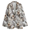 Vintage Hibiscus Plumeria Pattern Print Women's Blazer