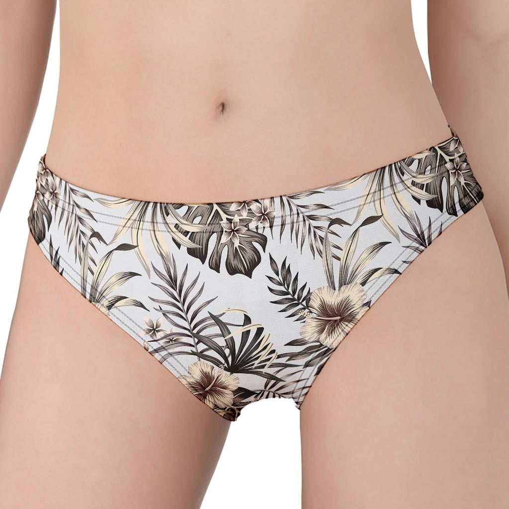 Vintage Hibiscus Plumeria Pattern Print Women's Panties