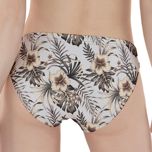 Vintage Hibiscus Plumeria Pattern Print Women's Panties