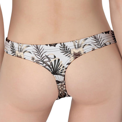 Vintage Hibiscus Plumeria Pattern Print Women's Thong