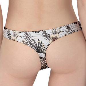 Vintage Hibiscus Plumeria Pattern Print Women's Thong