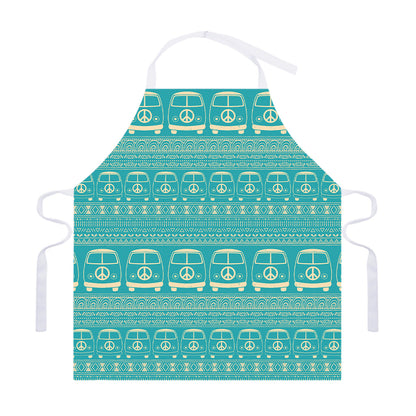 Vintage Hippie Van Pattern Print Adjustable Apron
