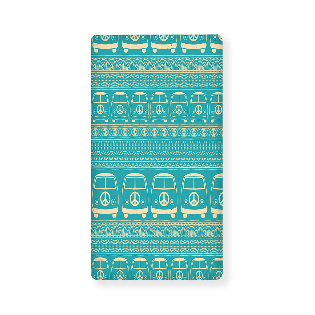 Vintage Hippie Van Pattern Print Baby Crib Sheet