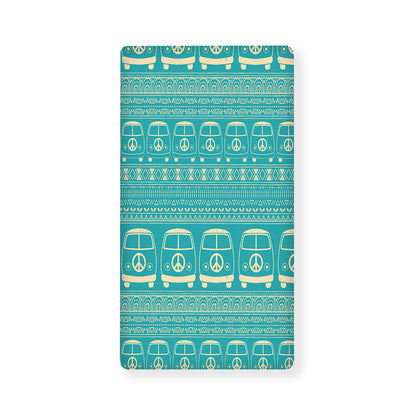 Vintage Hippie Van Pattern Print Baby Crib Sheet