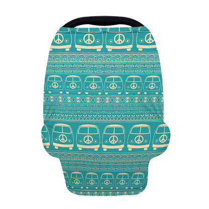 Vintage Hippie Van Pattern Print Baby Seat Cover