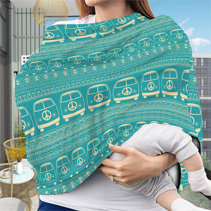 Vintage Hippie Van Pattern Print Baby Seat Cover