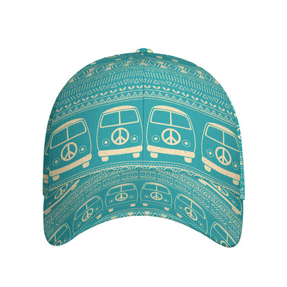 Vintage Hippie Van Pattern Print Baseball Cap