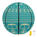 Vintage Hippie Van Pattern Print Basketball