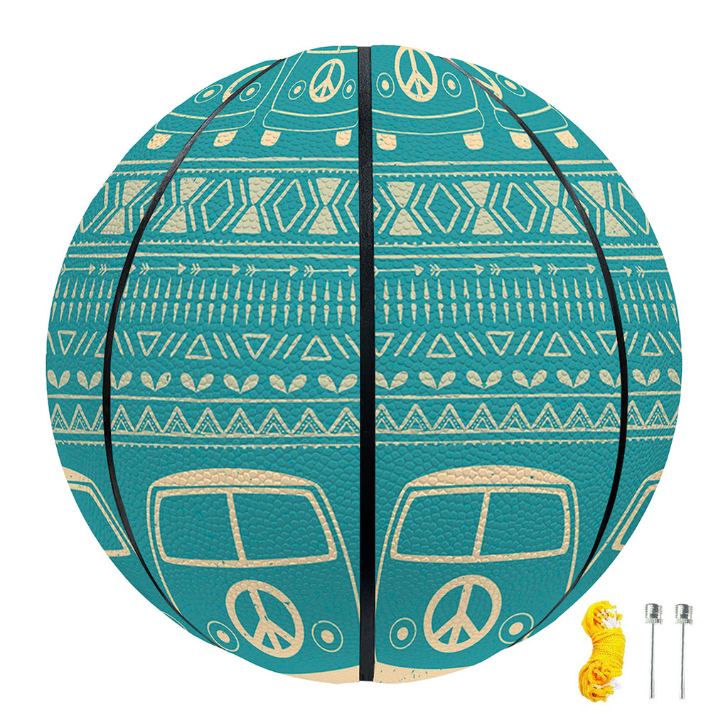 Vintage Hippie Van Pattern Print Basketball