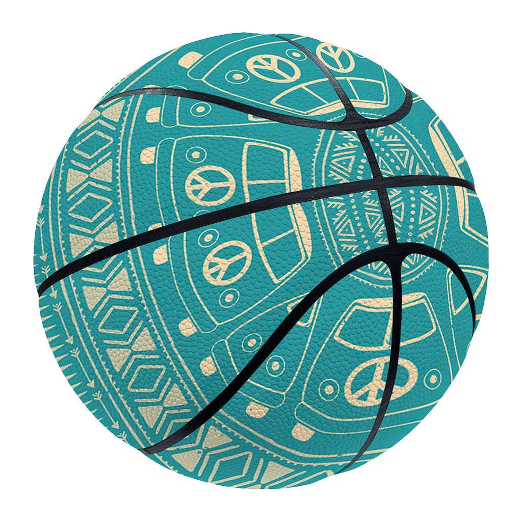 Vintage Hippie Van Pattern Print Basketball