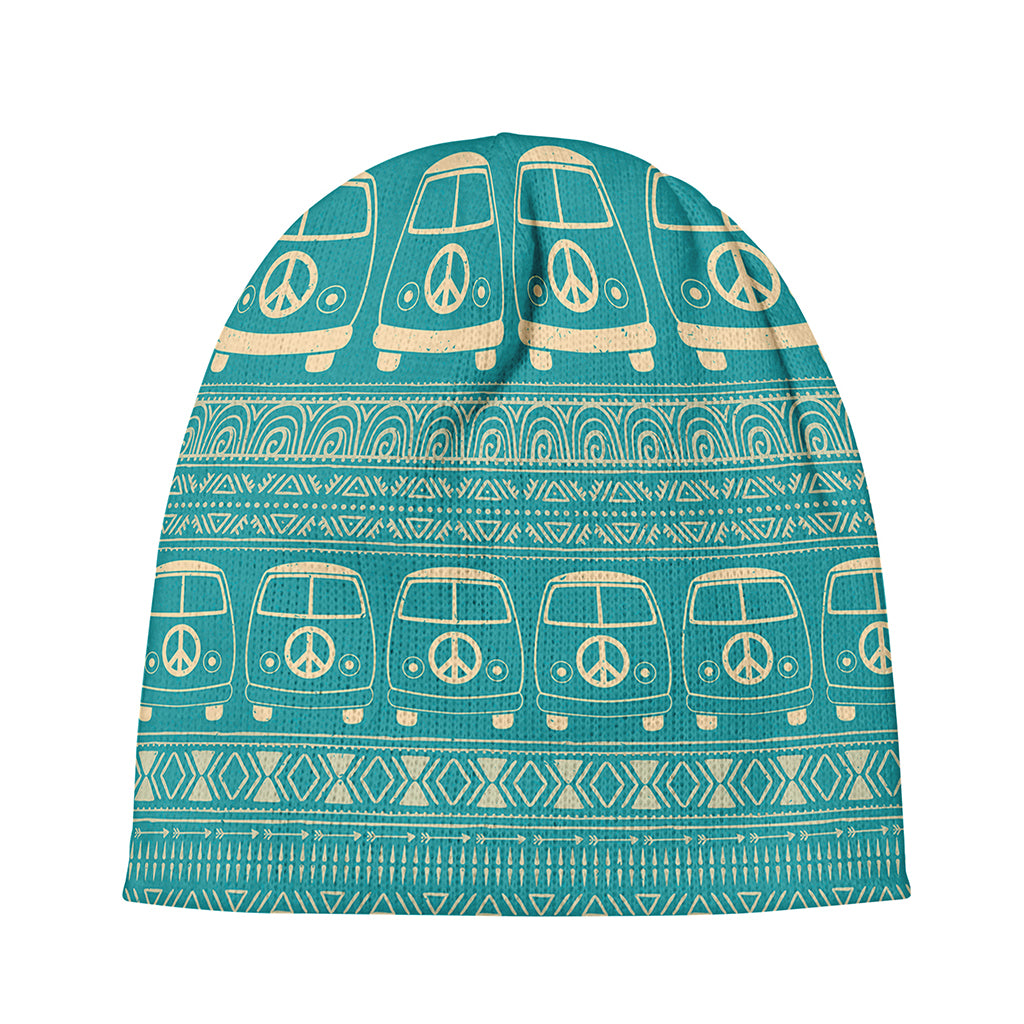 Vintage Hippie Van Pattern Print Beanie