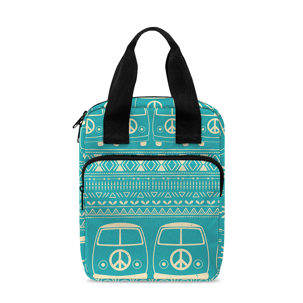 Vintage Hippie Van Pattern Print Bible Tote Bag