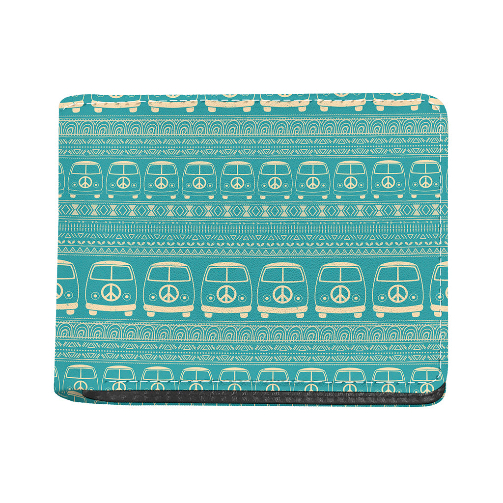 Vintage Hippie Van Pattern Print Bifold Wallet