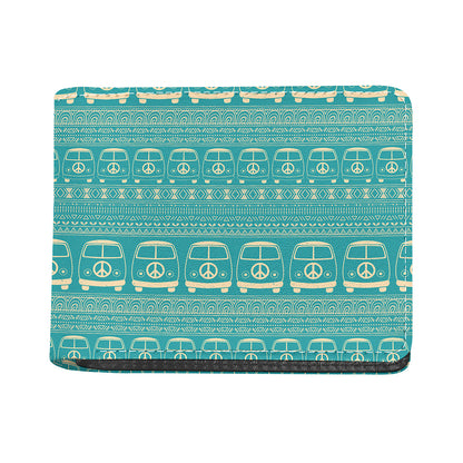 Vintage Hippie Van Pattern Print Bifold Wallet
