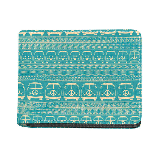 Vintage Hippie Van Pattern Print Bifold Wallet