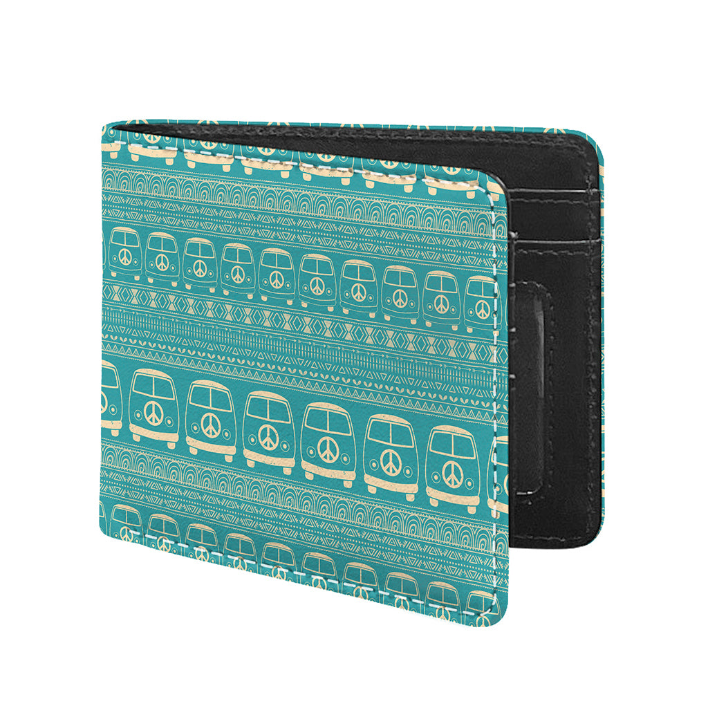 Vintage Hippie Van Pattern Print Bifold Wallet