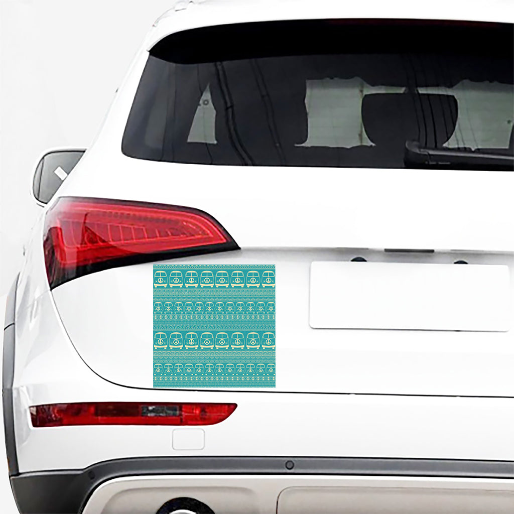 Vintage Hippie Van Pattern Print Car Sticker