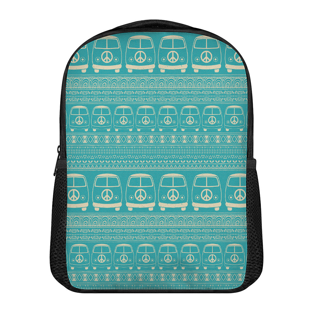 Vintage Hippie Van Pattern Print Casual Backpack