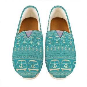 Vintage Hippie Van Pattern Print Casual Shoes