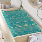 Vintage Hippie Van Pattern Print Changing Pad Cover