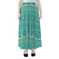 Vintage Hippie Van Pattern Print Chiffon Maxi Skirt