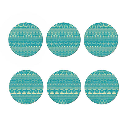 Vintage Hippie Van Pattern Print Coaster Set