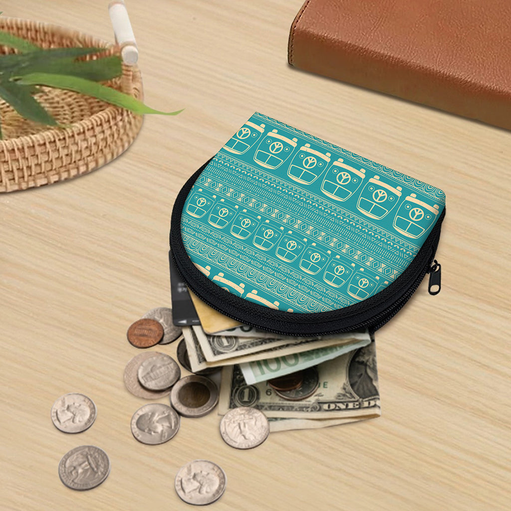 Vintage Hippie Van Pattern Print Coin Purse